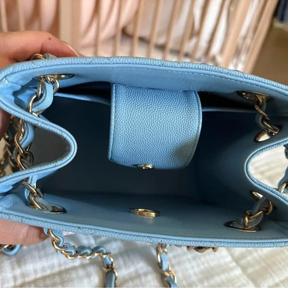 Chanel Light Blue Quilted Shoulder Bag - Picture 5 of 5